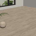 Natural Light Wooden Floor Interior With Window Green Plant And Wooden Ball