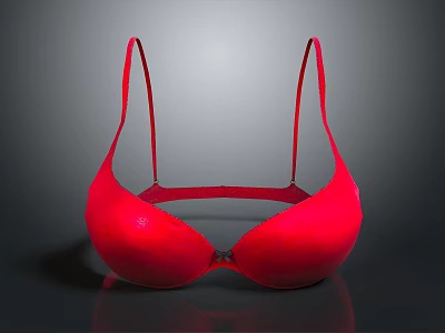 Comfortable Stylish Red Bra With Adjustable Straps For Women Daily Wear 3d model