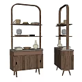 Modern Wooden Sideboard With Open Shelves For Tableware And Decor