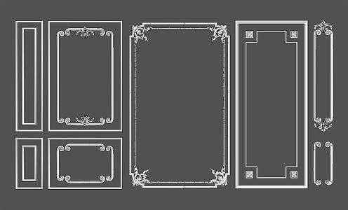 European-style lines, classical carved lines, plaster lines, parapet walls 3d model