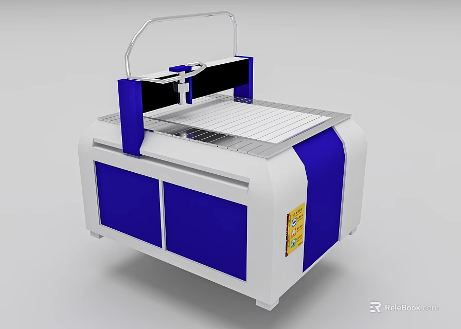 Modern White And Blue Reception Desk With Cabinet And Top Frame Structure 3d model 