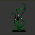 Game Movie Character With Pink Hair Green Outfit Standing By Curved Green Vines