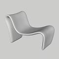 Modern White Lounge Chair With Sleek Curved Design And Unique Shape