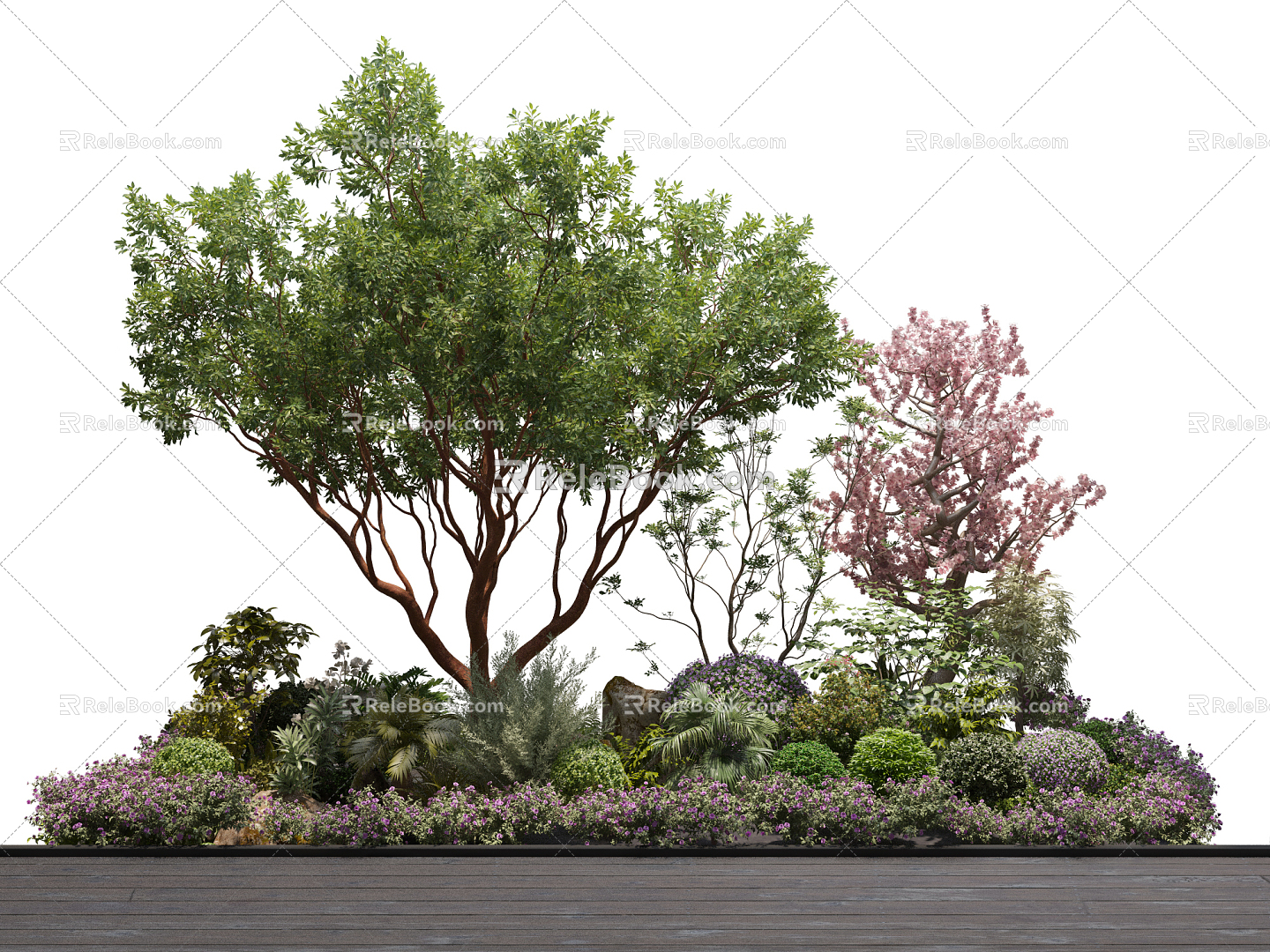 Modern Tree Plant Landscape Cluster 3d model