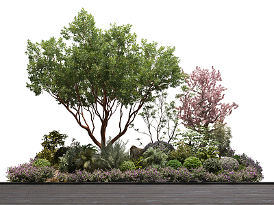 Modern Tree Plant Landscape Cluster 3d model