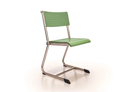 Green Foldable Leisure Chair With Metal Frame Comfortable Seat And Backrest 3d model