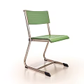 Green Foldable Leisure Chair With Metal Frame Comfortable Seat And Backrest