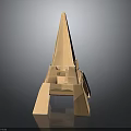 Creative Handmade Light Brown Paper Eiffel Tower Decorative Piece for Home Decor