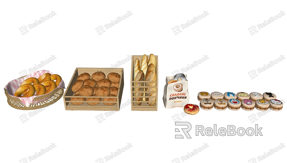 Modern Bread Food Ornaments model