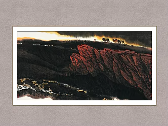Decorative Painting Tianshan Travel Zhou Zunsheng Landscape Painting 3d model