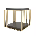 Sleek Modern Dining Table Design With Dark Wood Top And Gold Metal Frame