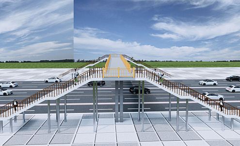 pedestrian bridge 3d model