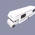 Functional RV With White Exterior Large Windows And Spacious Interior 3d model