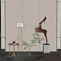 New Chinese background wall background wall partition 3d model