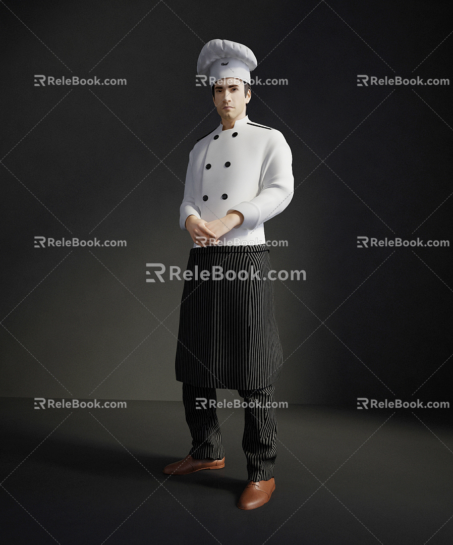 Modern man chef 3d model