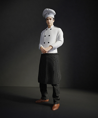 Modern man chef 3d model