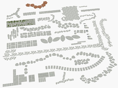 Modern Stone Road Ting Step 3d model