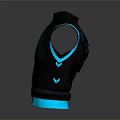 Modern Black and Turquoise Activewear Vest with Honeycomb Pattern and Geometric Decor Design