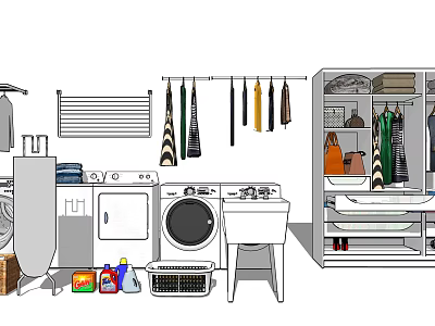 Modern Bathroom Utensils Bathroom Supplies 3d model