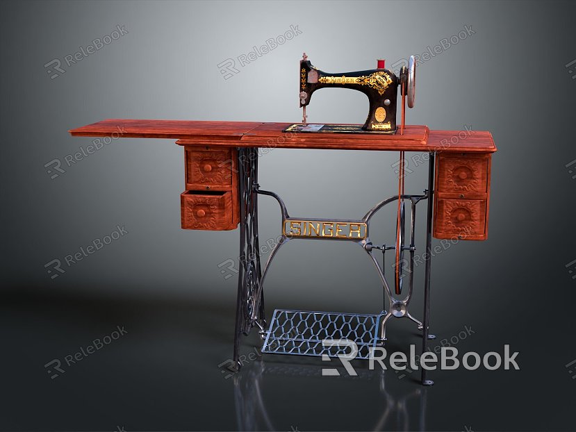 Sewing Machine Old-fashioned Sewing Machine Clothing Machine Realistic model