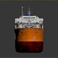 Orange Flat Deck Cargo Water Vessel With Commercial Equipment And Modern Design