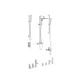 Modern Chrome Shower Faucet Set With Handheld Spray And Wall Mounted Design