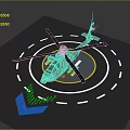 Helipad Building With Military Helicopter And Circular Yellow White Markings On Platform