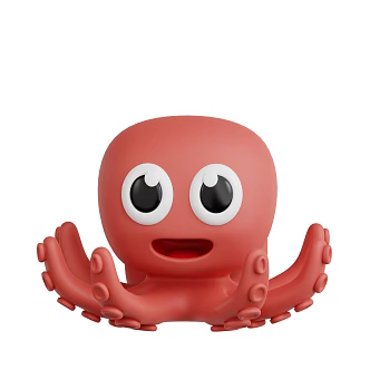 Modern Octopus Cartoon Octopus 3d model