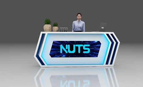 Reception Desk Front Desk Bar Desk Information Desk Bar Table Exhibition Front Desk 3d model