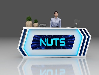 Reception Desk Front Desk Bar Desk Information Desk Bar Table Exhibition Front Desk 3d model