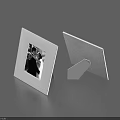 White Modern Photo Frame With Stand For Desktop Display And Black White