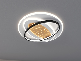 Round living room lamp simple atmosphere led ceiling lamp bedroom dining hall lamp 3d model