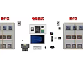 Computer Assembly Area With Components Monitor Keyboard Mouse Accessories And Storage