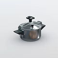 Durable Stainless Steel Silver Pressure Cooker With Black Handles And Lid