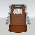 Modern Table Lamp With Green Metallic Shade And Brown Ceramic Base