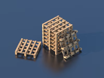Wooden Pallet Display Shelves Stacked Storage Units For Retail Or Warehouse Use 3d model