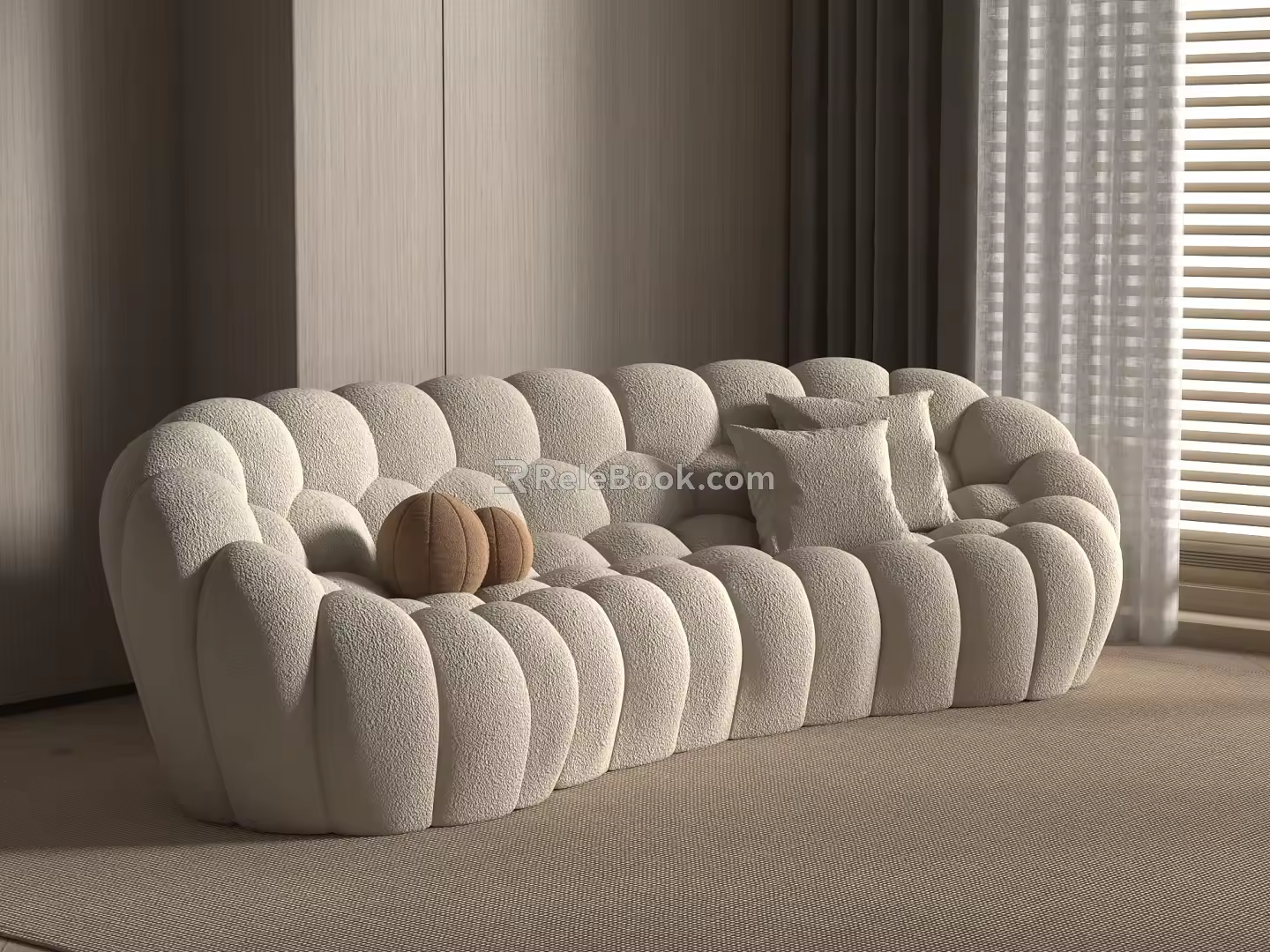 shaped sofa arc 3d model