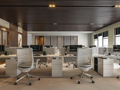 modern public office area office area 3d model