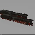Vintage Steam Train Model With Black Red Details And Double Locomotive On Dark Background