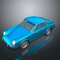 Blue Vintage Sports Car With Shiny Exterior And Classic Design 3D Render