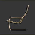 Modern Minimalist Beige Striped Armchair With Wooden Armrests And Legs Design