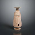 Antique Terracotta Sculpture Vase With Intricate Carved Patterns And Distressed Texture