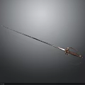 Ancient Historical Sword With Polished Metal Blade And Ornate Hilt Design