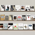 Modern Books and Magazines Book Combination Wall Hanging Bookshelf Extracurricular Book Ornaments 3d model