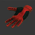 Trendy Red and Black Sport Gloves with Black Palm Design and Finger Dot Accents