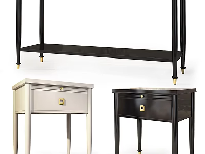 Elegant Modern Dining Tables With Black White Designs Metal Legs And Storage Drawers 3d model