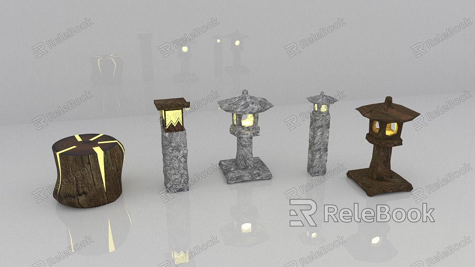 Chinese Stone Landscape Lamp Country Landscape Lamp model