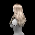Detailed 3D Female Game Movie Character With Long Blonde Hair Bust