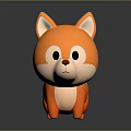 Cute Orange Cartoon Fox Character With Big Eyes And White Belly