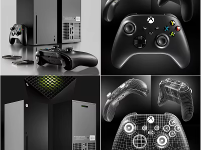 Xbox game console 3d model